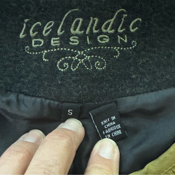 Icelandic Design Green Silk Appliqué Embroidered Lined Wool Jacket Women’s Sm - Picture 6 of 16